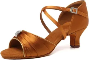 TINRYMX Women's Latin Dance Shoes Ballroom Salsa Cha-cha Professional Practice Wedding Dance Shoes,Model-EM3037