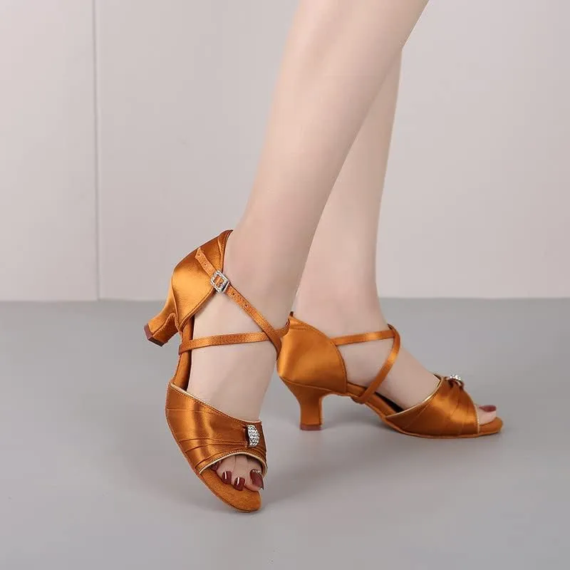 TINRYMX Women's Latin Dance Shoes Ballroom Salsa Cha-cha Professional Practice Wedding Dance Shoes,Model-EM3037