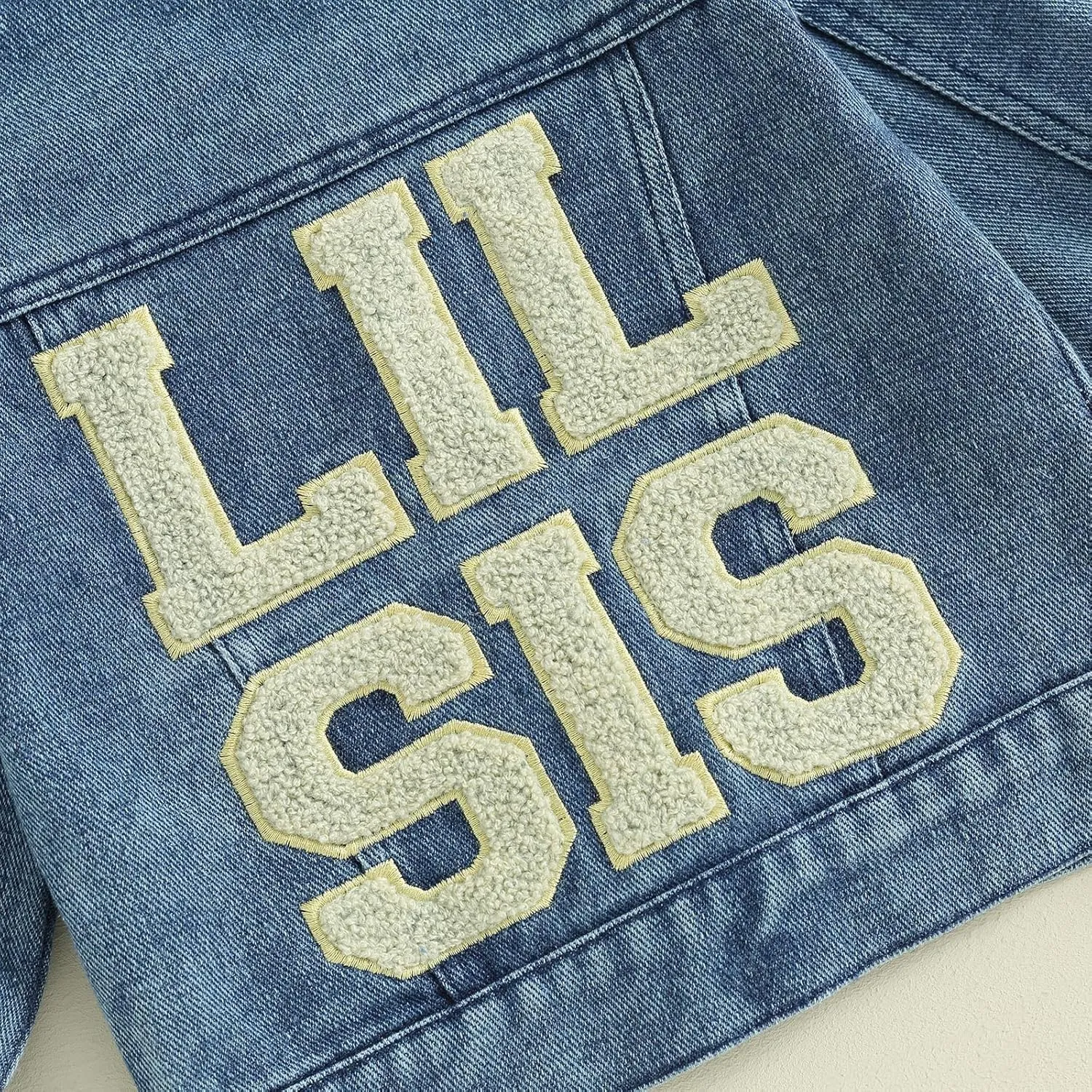 Toddler Baby Girls Denim Jacket Big Lil Sis Matching Set Kids Basic Button Down Denim Jackets Coat Outwear