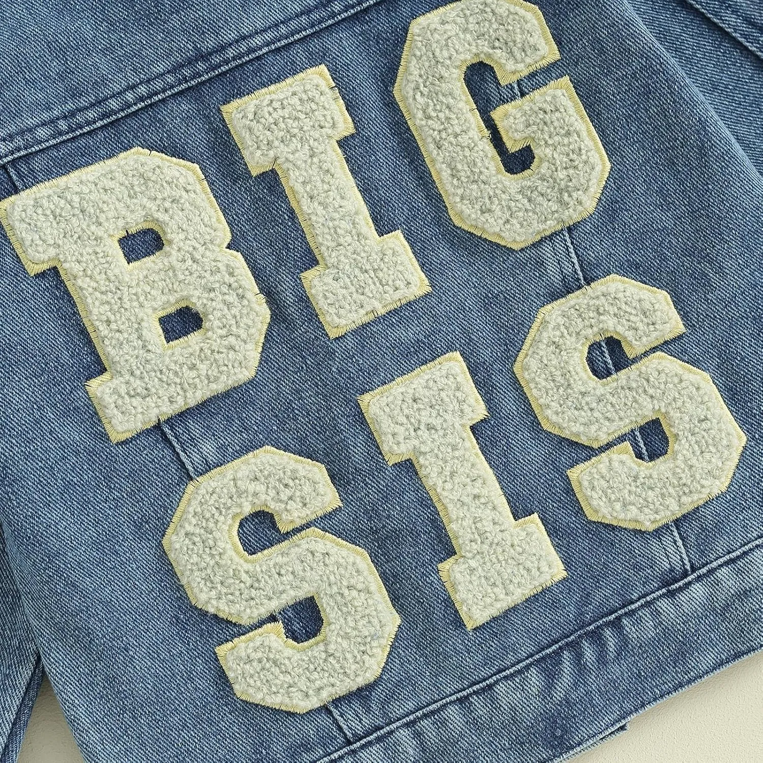 Toddler Baby Girls Denim Jacket Big Lil Sis Matching Set Kids Basic Button Down Denim Jackets Coat Outwear