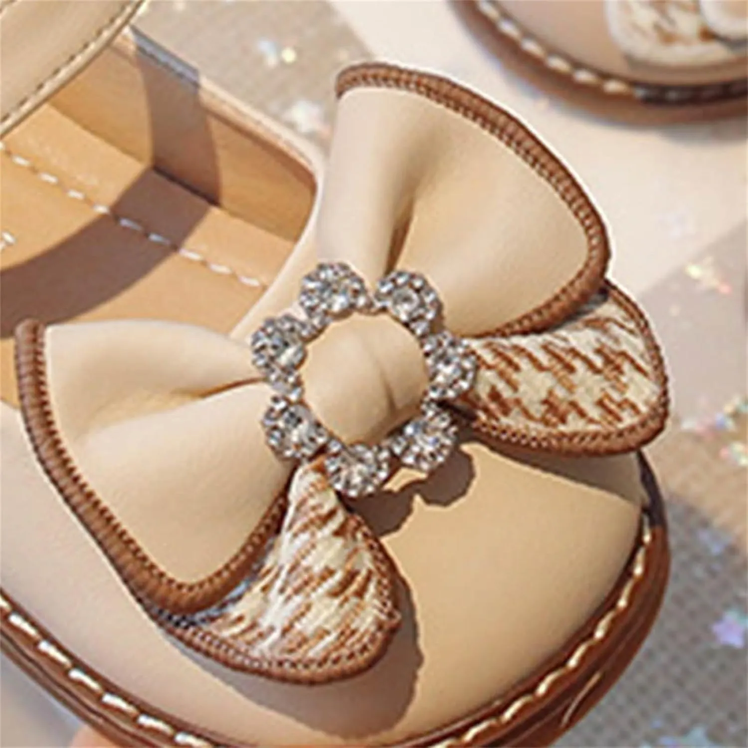 Toddler Flower Dress Shoes Girl hinestones Bow Mary Jane Ballet Flats for Wedding Party School Shoes for Baby Kids