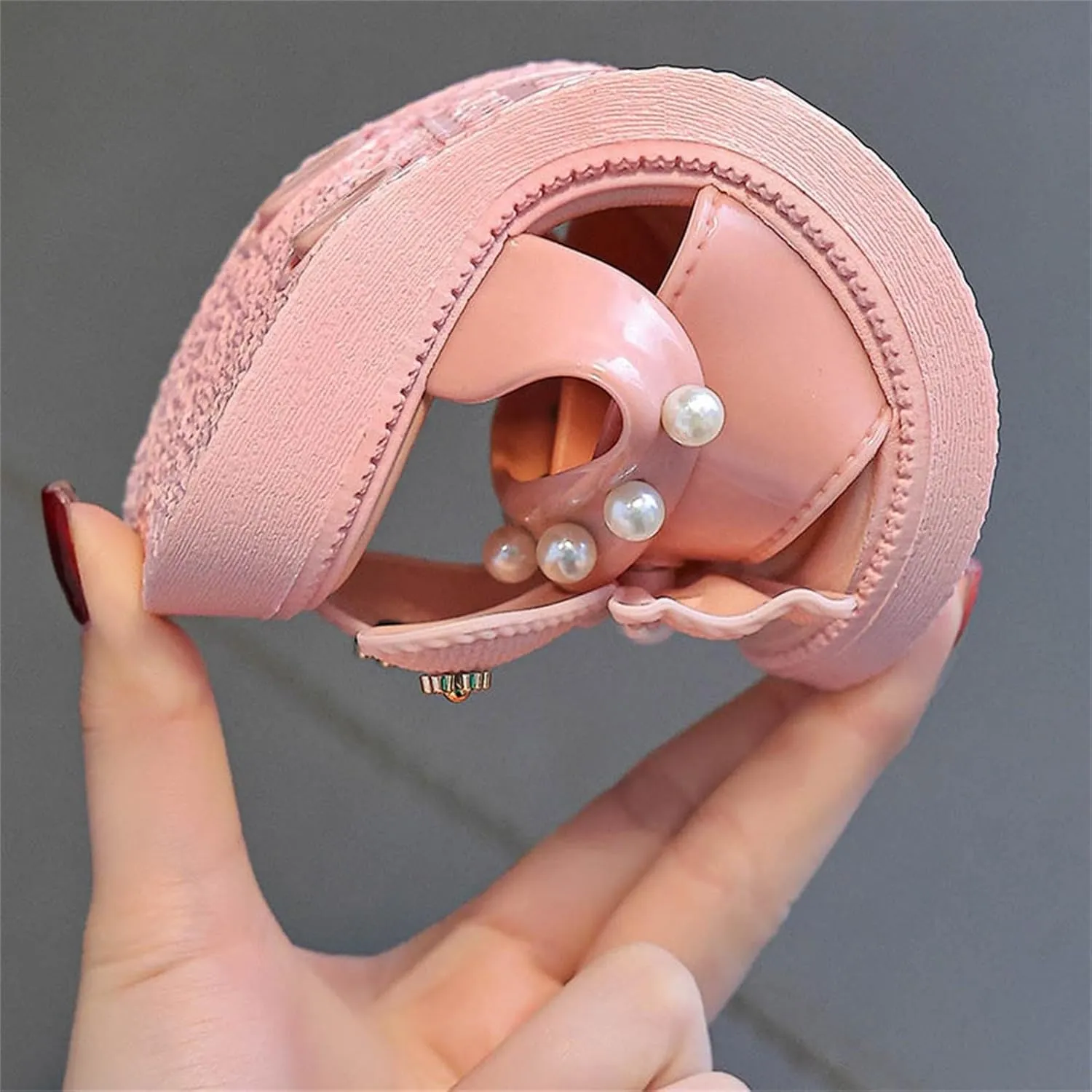 Toddler Girls Sandals Slippers Glitter Pearls Bow Square Toe Sandals Girls Summer Slide Sandal with Backstrap