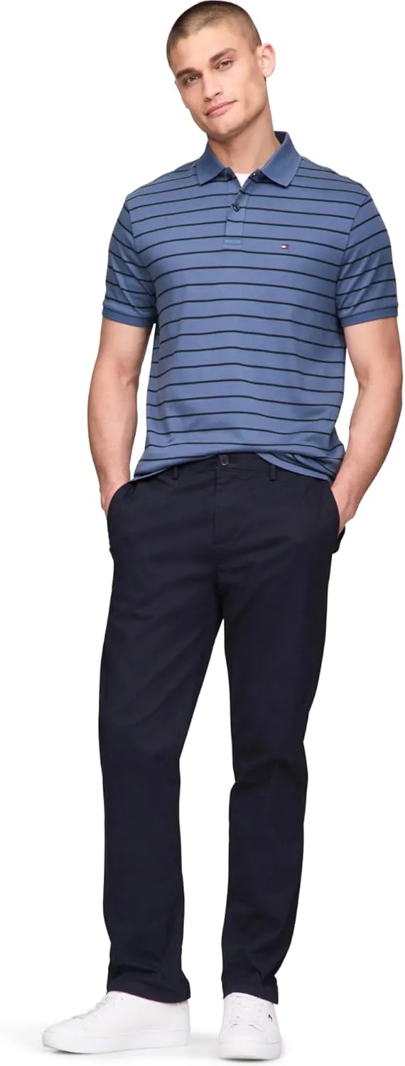 Tommy Hilfiger Men's Short Sleeve Casual Polo Shirts in Regular Fit with Liquid Cotton