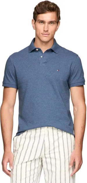 Tommy Hilfiger Men's Short Sleeve Polo Shirts in Classic Fit with Stretch and Organic Pique Cotton