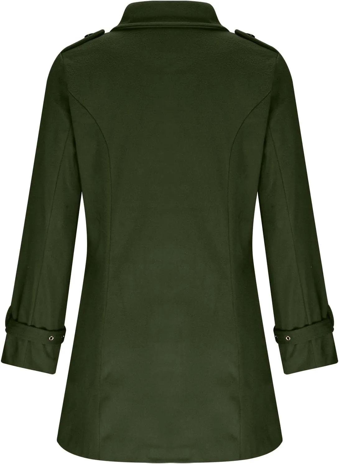 Trench Coat for Women Long Classic Lapel Overcoat Outerwear Double-Breasted Winter Jacket Windbreaker Slim Coats
