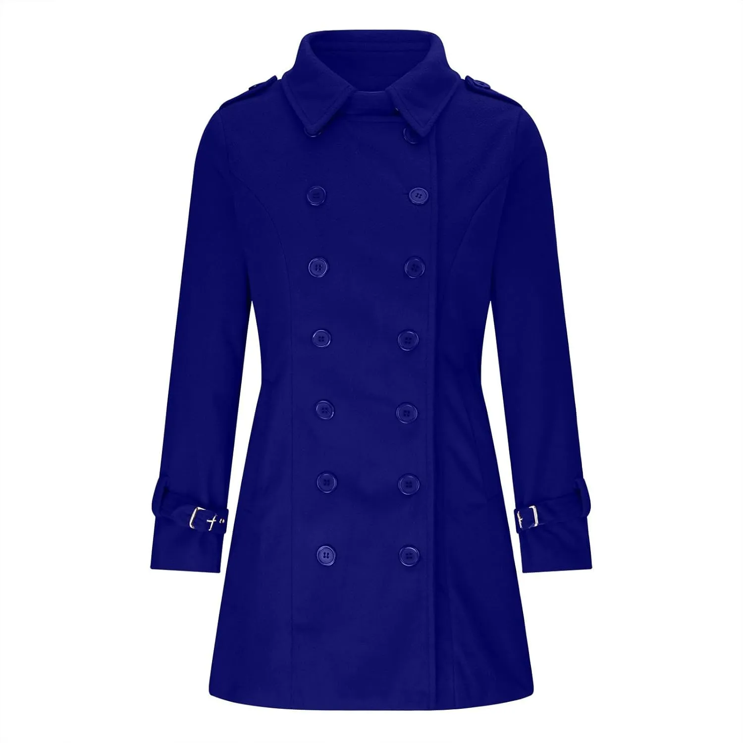 Trench Coat for Women Long Classic Lapel Overcoat Outerwear Double-Breasted Winter Jacket Windbreaker Slim Coats