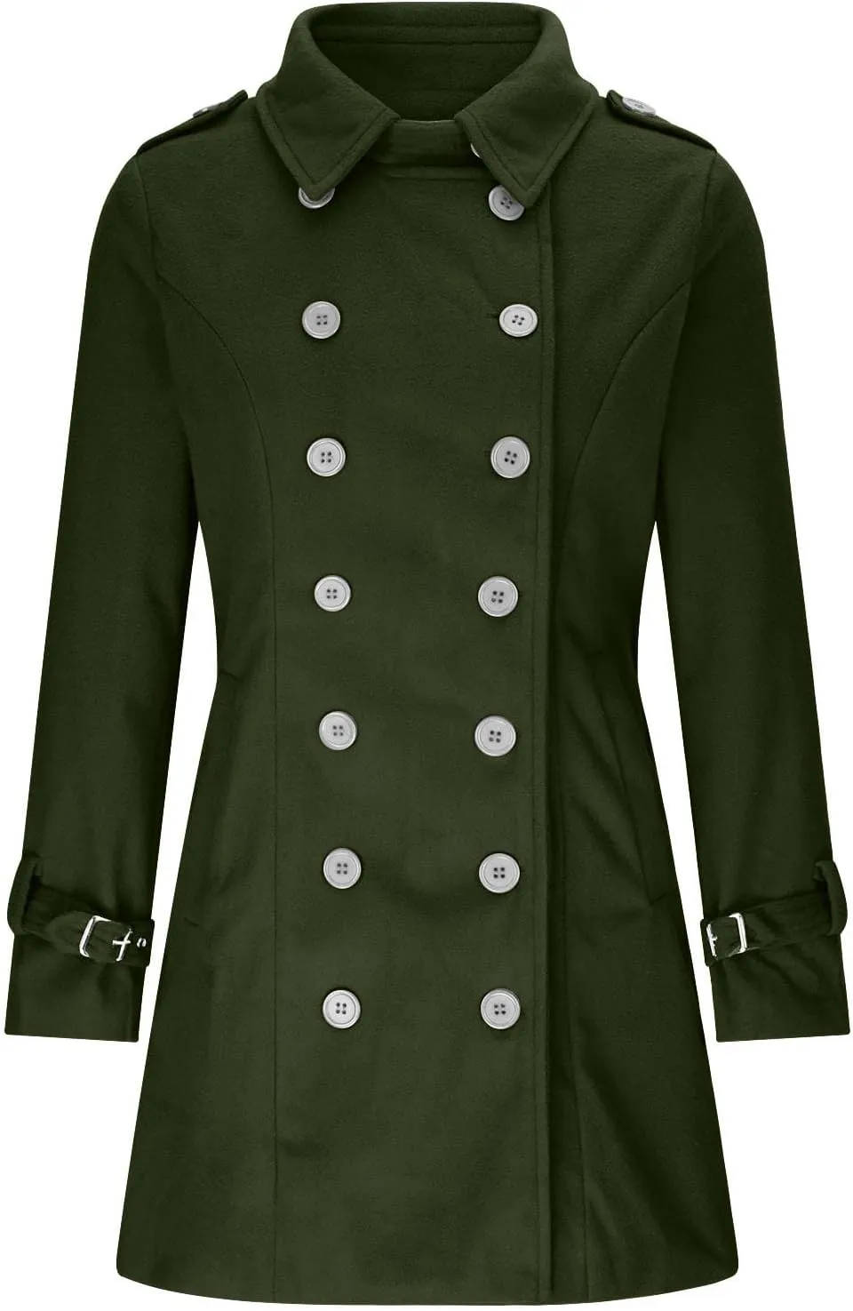 Trench Coat for Women Long Classic Lapel Overcoat Outerwear Double-Breasted Winter Jacket Windbreaker Slim Coats