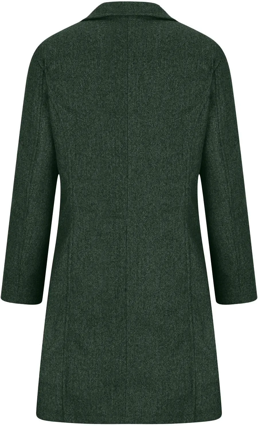 Trench Coat Women Winter Wool Pea Coat Stand Collar Single Breasted Jacket Casual Thicken Overcoat with Pockets