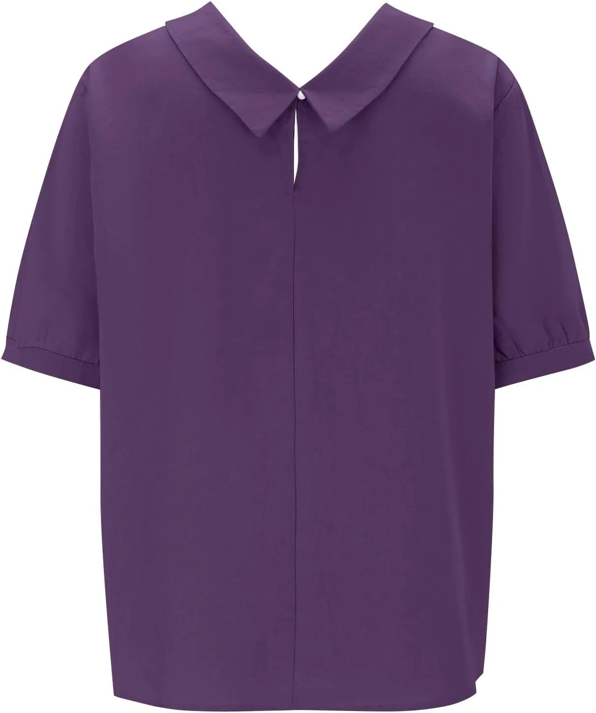 Trendy T Shirts for Women Loose Fit Solid Color Lapel Collar Short Sleeve Linen Blouse Summer Lightweight Workout Top