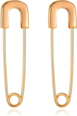 U-shaped Earrings Paper Clip Pin metal Silver Color Earrings Jewelry Minimalist Jewelry Safety
