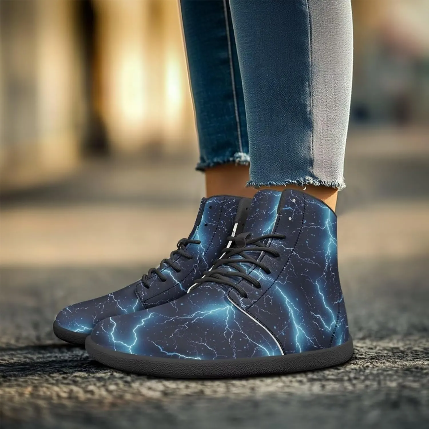 Unisex Womens Mens High Top Business Shoes Lace Up Running Athletic Sneakers Casual Walking Shoe
