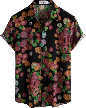 VATPAVE Mens Casual Hawaiian Floral Shirts Short Sleeve Button Down Tropical Shirts Beach Summer Shirts