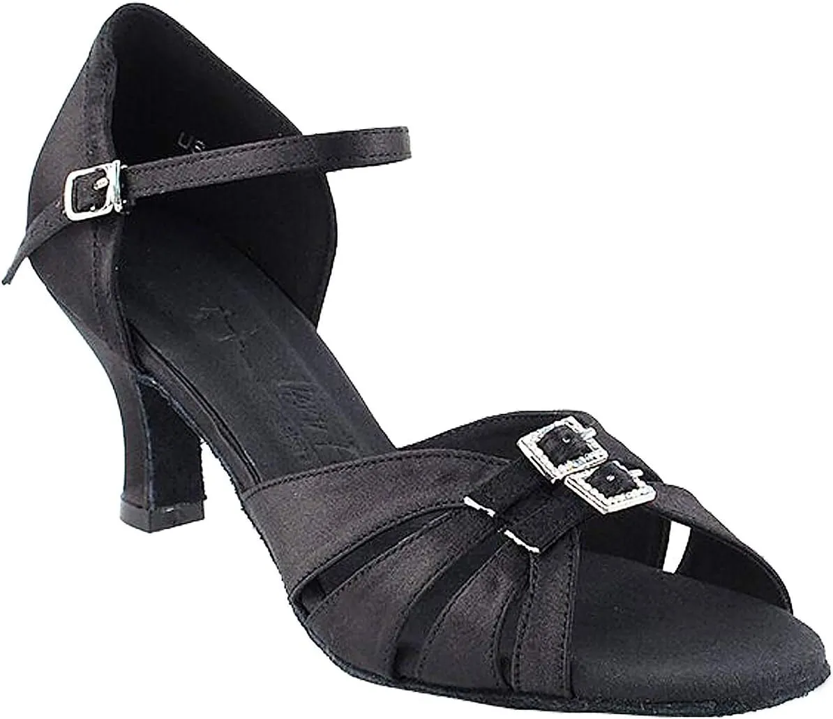 Very Fine Dance Shoes Women's Ballroom Tango Wedding Party Salsa Dance Shoes Black Satin Sera 1131 Comfortable 2.5" Heel 6 M US [Bundle of 4]