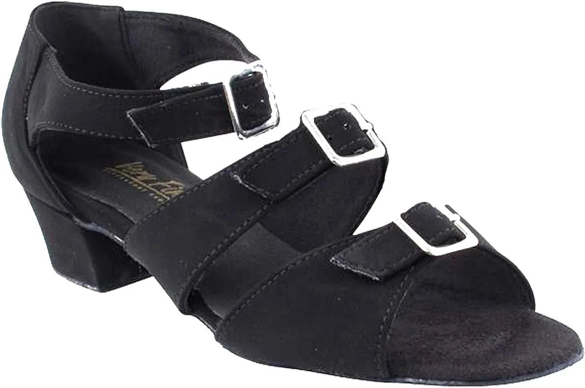 Very Fine Womens Ballroom Dance Shoes Party Salsa Practice Shoes Black Nubuck 1679EB Comfortable Dance Shoes 1.5" Heel 9 M US [Bundle of 5]