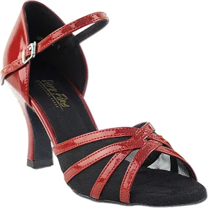 Very Fine Women's Ballroom Dance Shoes Tango Wedding Salsa Dance Shoes Red Patent & Black Mesh 6027EB Comfortable Dance Shoes 3" Heel 5 M US [Bundle of 5]