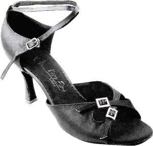 Very Fine Women's Ballroom Tango Wedding Party Salsa Dance Shoes Black Satin Sera 1153 Comfortable Dance Shoes 3" Heel 10 M US [Bundle of 4]