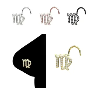 Virgo Zodiac Sign Nose Stud Customize Nose Jewelry Screw Nose Ring Nose Jewelry Gold