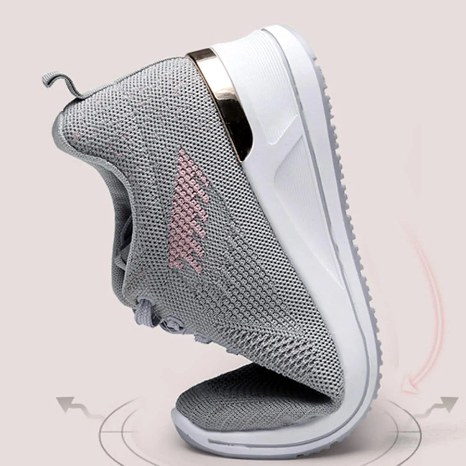 Walking Orthopedic Shoes Women Arch Support Lightweight Breathable Slip On Sneakers Breathable Shoes Women Wedge Leisure Outdoor Running Fitness Shoes Sport Mesh Women's Internationalist Women Sneaker