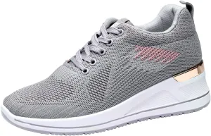 Walking Orthopedic Shoes Women Arch Support Lightweight Breathable Slip On Sneakers Breathable Shoes Women Wedge Leisure Outdoor Running Fitness Shoes Sport Mesh Women's Internationalist Women Sneaker