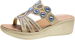 Wave Casual Slippers Sandals Point Slope Causal Women's Cat Slide Women's Shoes Heel Bohemian Wedges Water Drop
