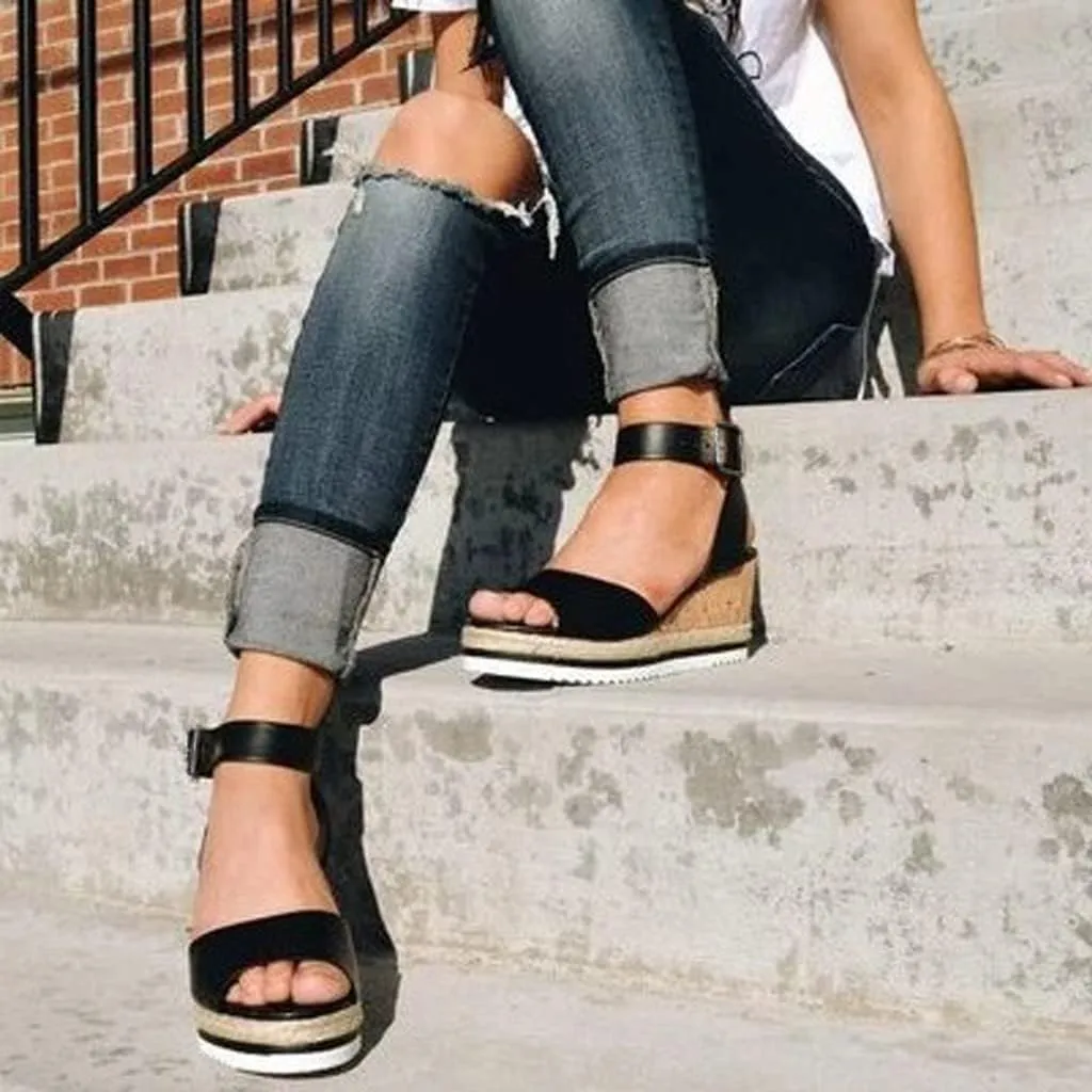 Wedge Sandals for Women 2024 Wedges Toe Platform Womens Sandals Ladies Roman Open Shoes Retro Fashion Women's sandals