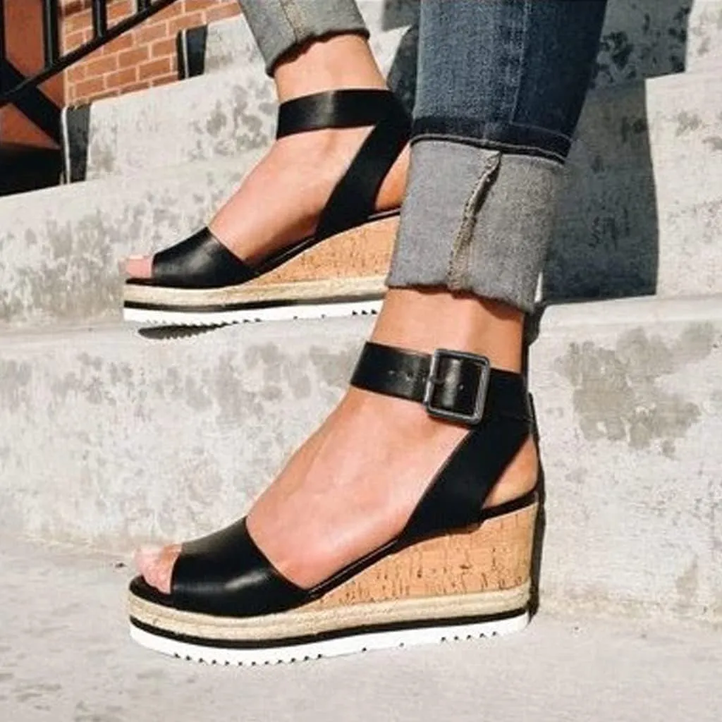 Wedge Sandals for Women 2024 Wedges Toe Platform Womens Sandals Ladies Roman Open Shoes Retro Fashion Women's sandals