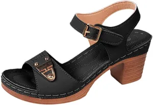 Wedge Sandals for Women 2025 Dressy Casual Comfortable Orthopedic Women's Platform Sandals Summer Heeled Wedges Sandal with Adjustable Ankle Strap Buckle Shoes