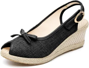 Wedge Sandals for Women Closed Toe Comfortable Summer Platform Summer Beach Bohemia Ankle Strap Causal Outdoor Dressy Shoes Leather Fisherman Sandals Comfort Hollow Arch Support Adjustable