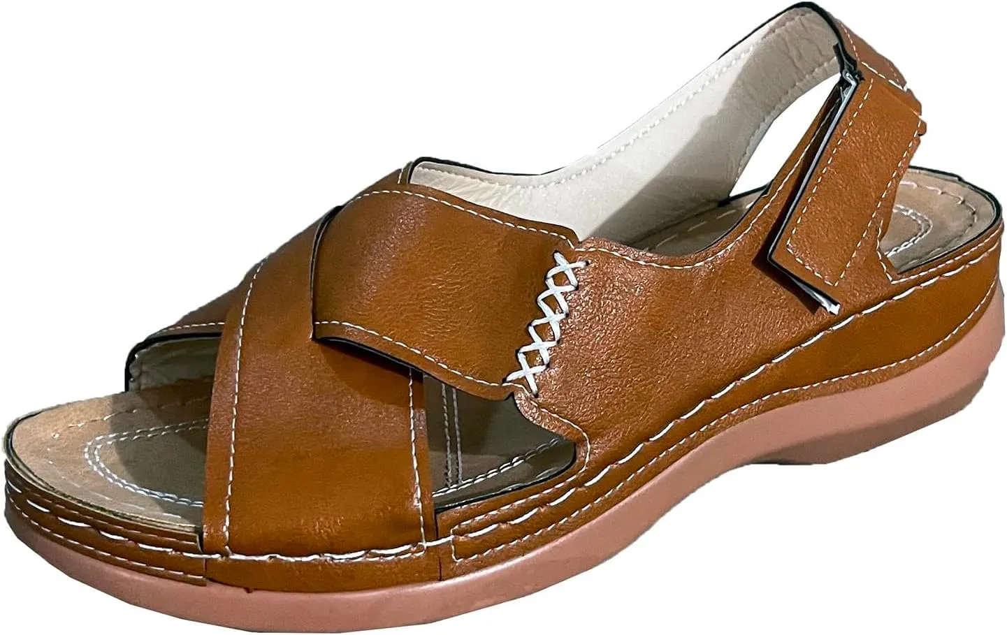 Wedges for Women Women Walking Sandals Casual Elastic Ankle Strap Platform Sandals Womens Platform Comfortable Summer Casual Dress Sandal Wide Arch Support Womens Black