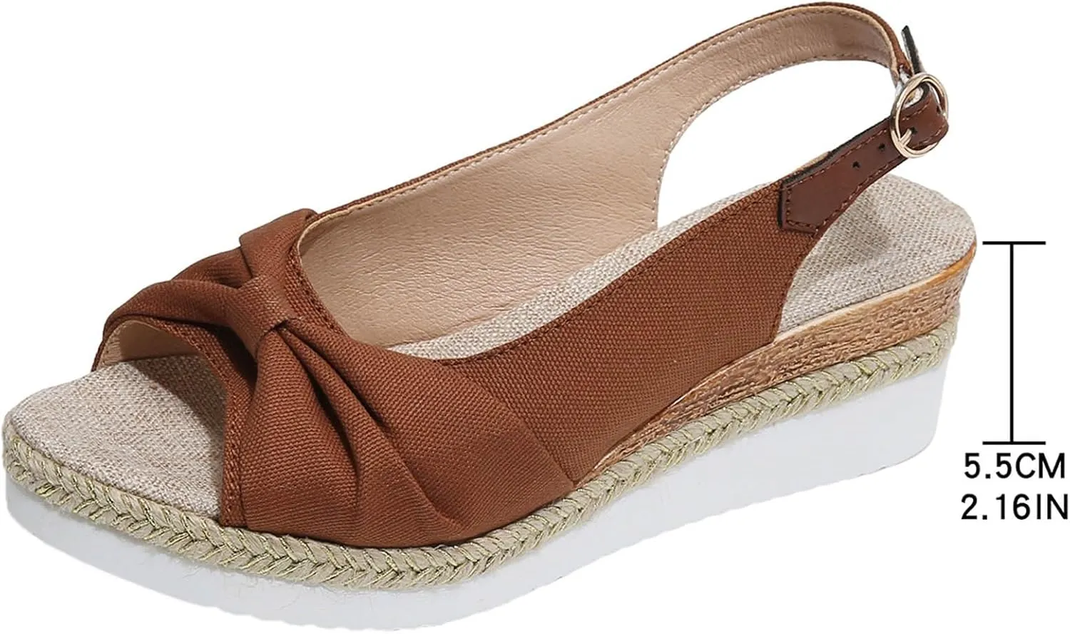 Wedges for Women Women's Platform Wedge Sandals Walking Summer Casual Sandal Arch Support Comfortable Slip on