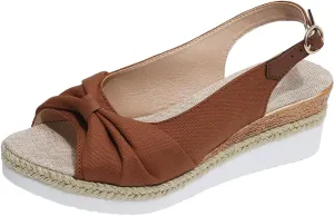 Wedges for Women Women's Platform Wedge Sandals Walking Summer Casual Sandal Arch Support Comfortable Slip on