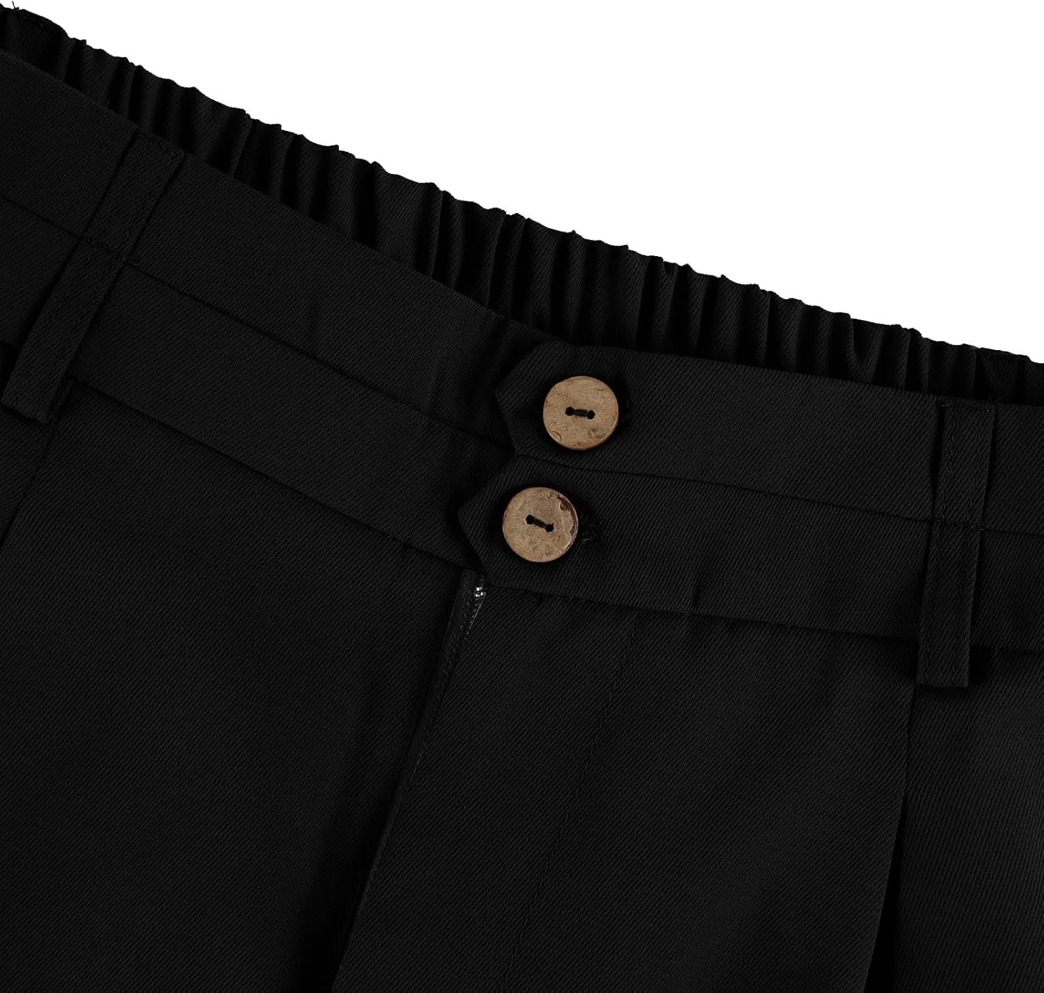 Wide Leg Dress Pants Women Summer Button High Waist Business Work Pants Relaxed Fit Formal Office Trousers w/Pockets