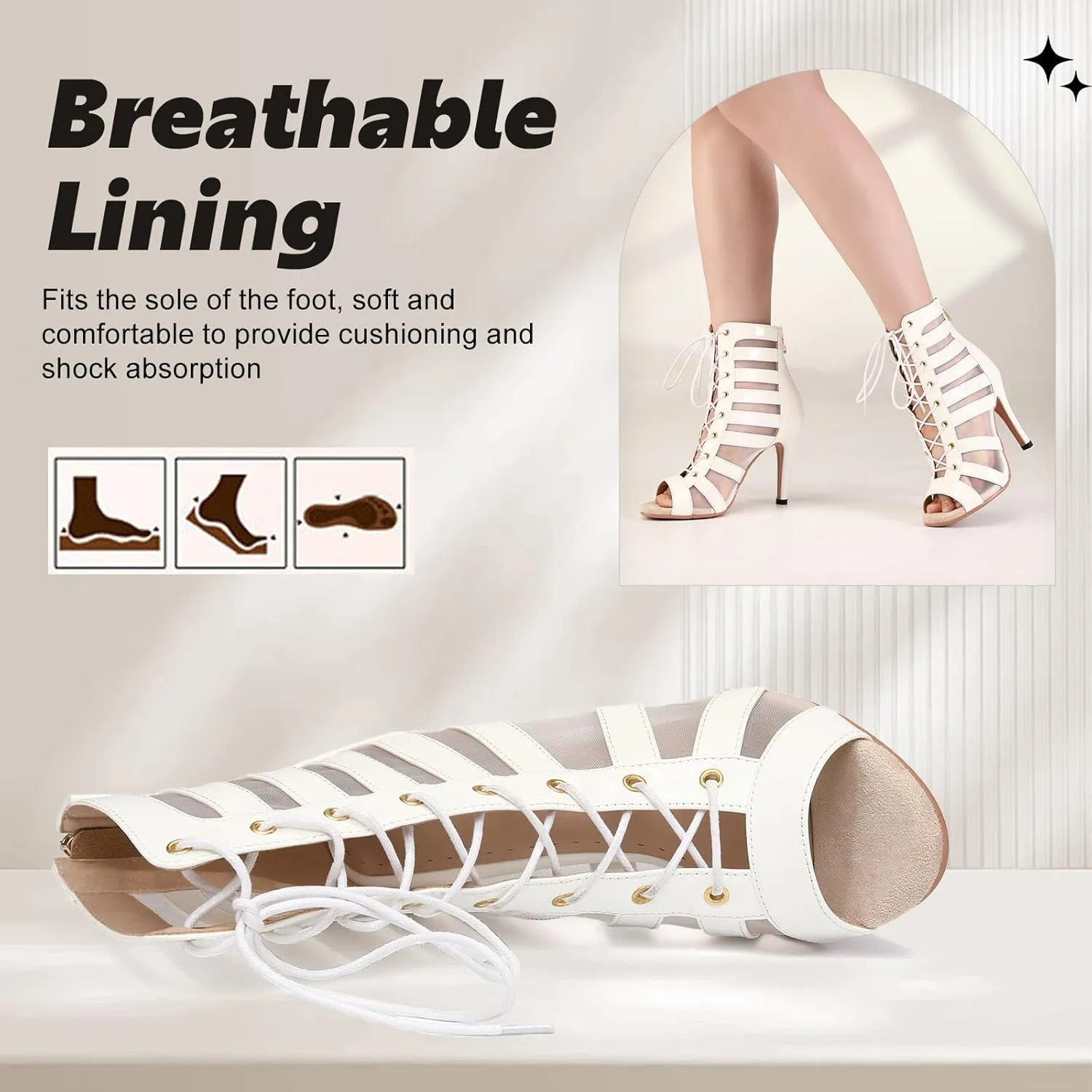 Women Ballroom Dance Boots Lace Up Open Toe High Heel Performance Practice Salsa Latin Dancing Boots,DS-K400