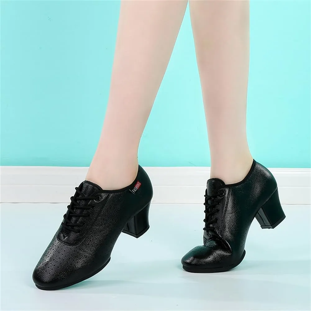 Women Ballroom Dance Shoes, 2Inchs Heels Salsa Performance Practice Dancing Shoes Leather Walking Dance Shoes for Ladies