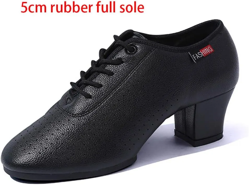 Women Ballroom Dance Shoes, 2Inchs Heels Salsa Performance Practice Dancing Shoes Leather Walking Dance Shoes for Ladies
