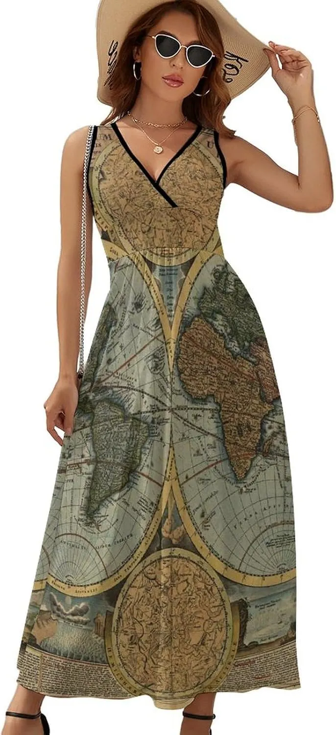 Women Casual Sleeveless Dress, Summer Sundresses Skirt with Pockets(S-2XL)
