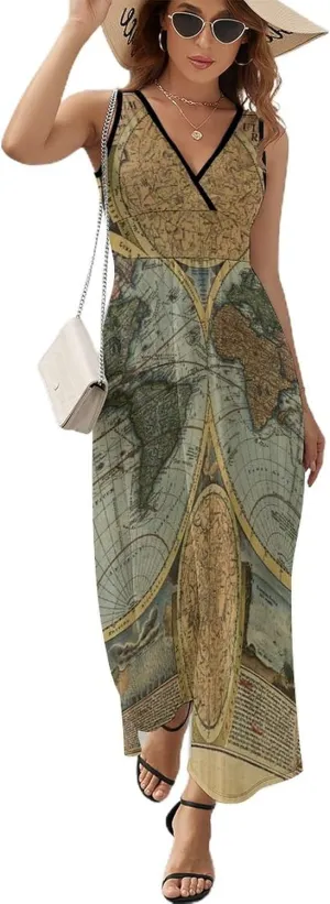 Women Casual Sleeveless Dress, Summer Sundresses Skirt with Pockets(S-2XL)