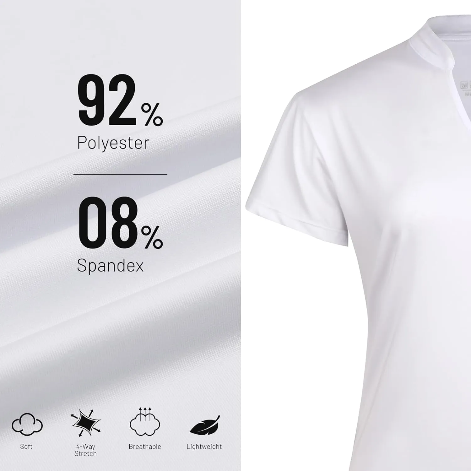 Women Golf Tennis Shirts,Athletic Women T-Shirts V-Neck Tops Short Sleeve Collarless Shirts