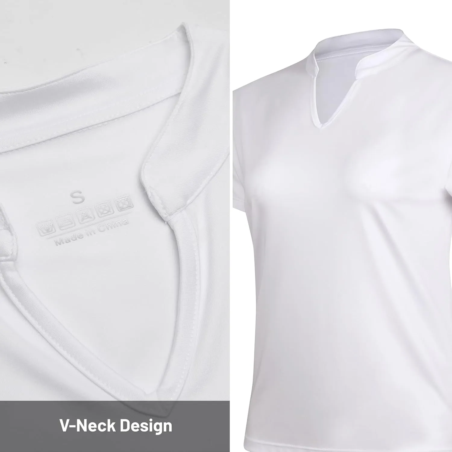 Women Golf Tennis Shirts,Athletic Women T-Shirts V-Neck Tops Short Sleeve Collarless Shirts