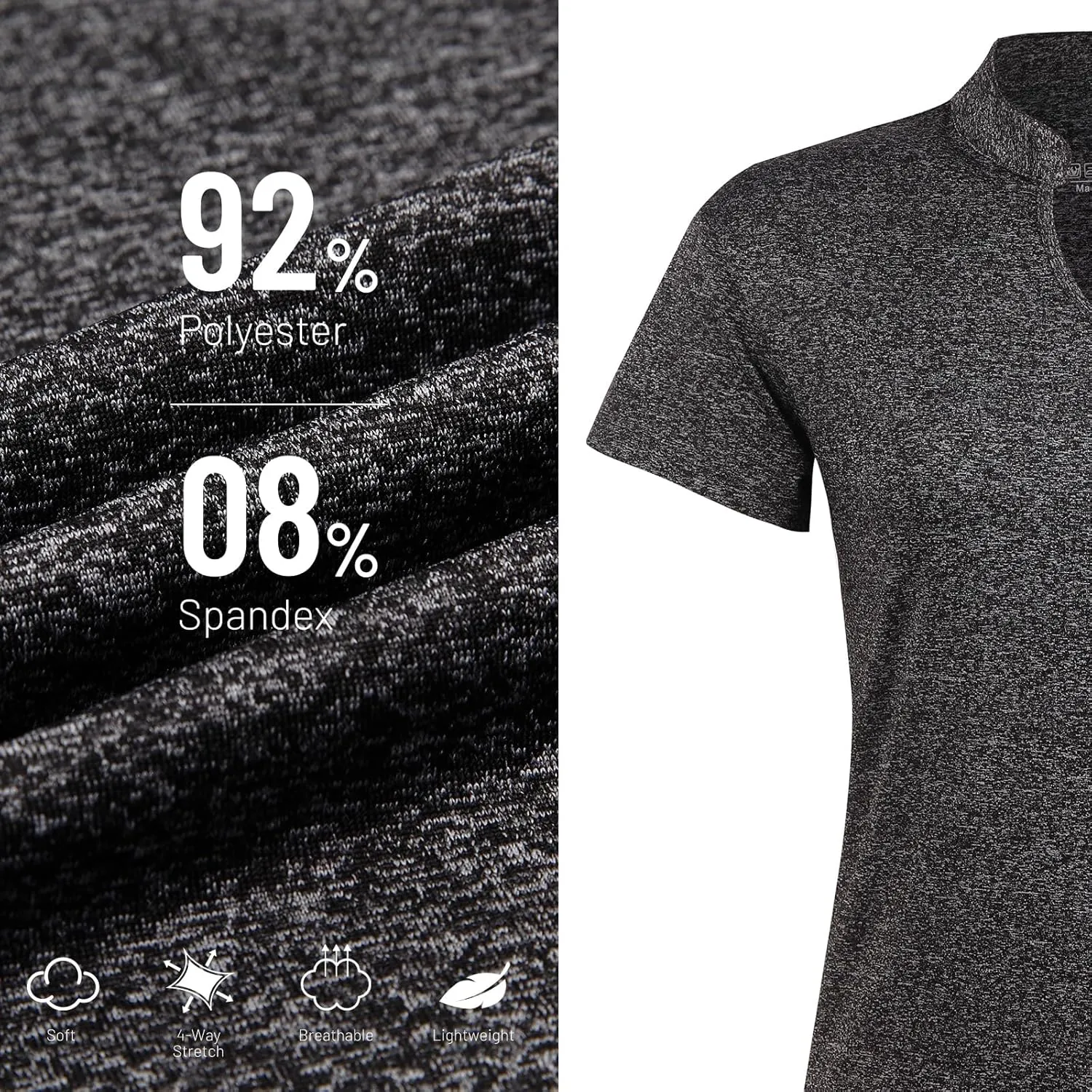 Women Golf Tennis Shirts,Athletic Women T-Shirts V-Neck Tops Short Sleeve Collarless Shirts