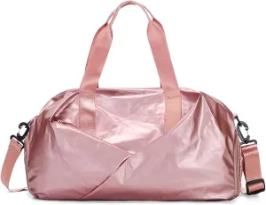Women Men's Large Travel Fitness Yoga Sports Shoulder Waterproof Bag Large Sneakers Swimming Training Handbag (Pink)