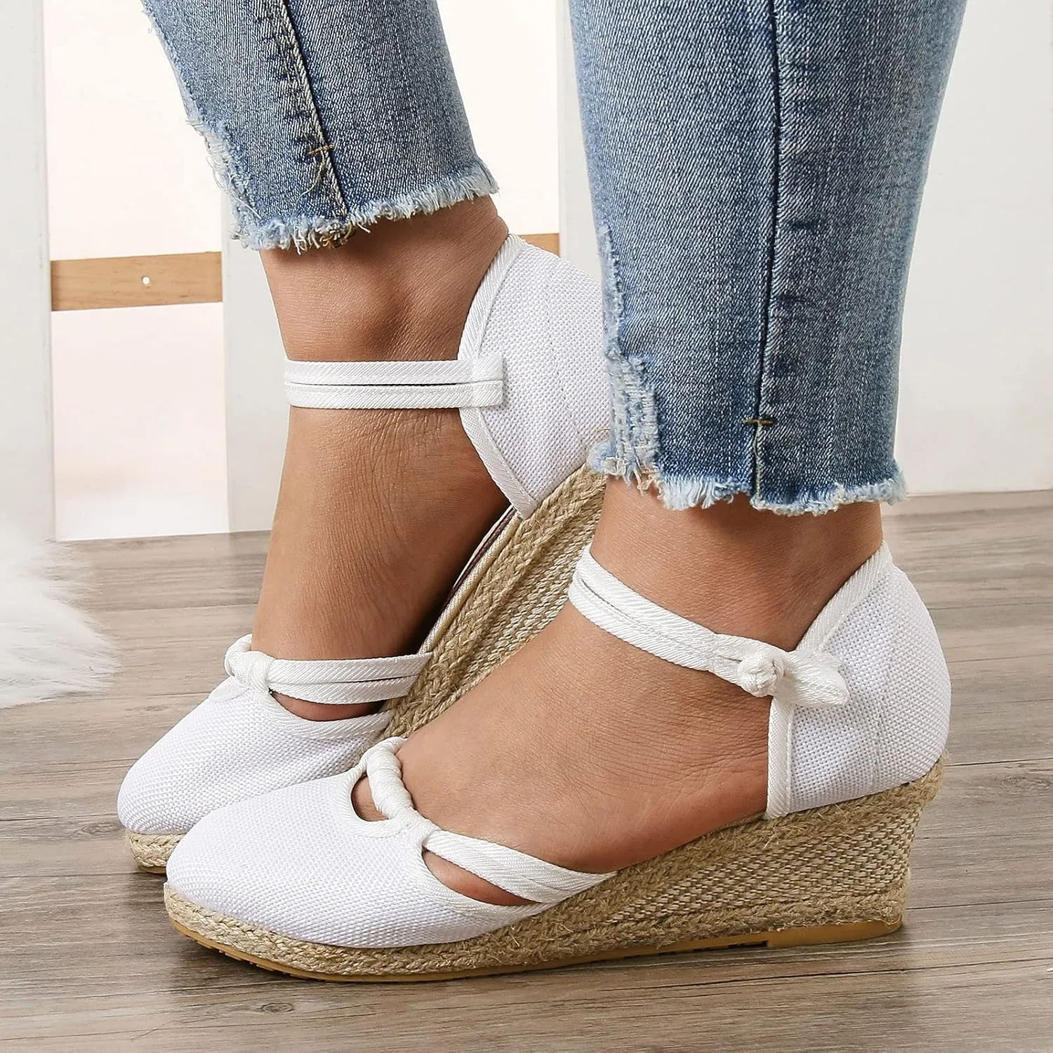 Women Sandals Platform Wedge Sandals Fashion Versatile Braided Womens Arch Support Beach For Woman Shoes