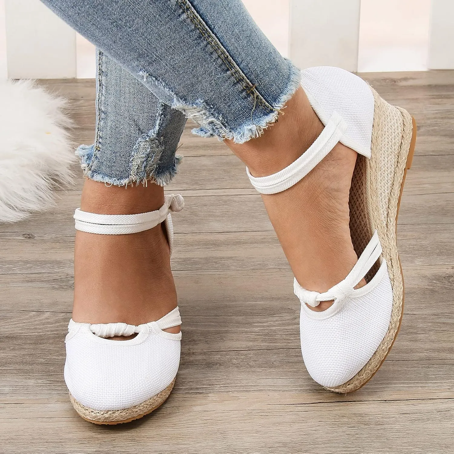 Women Sandals Platform Wedge Sandals Fashion Versatile Braided Womens Arch Support Beach For Woman Shoes