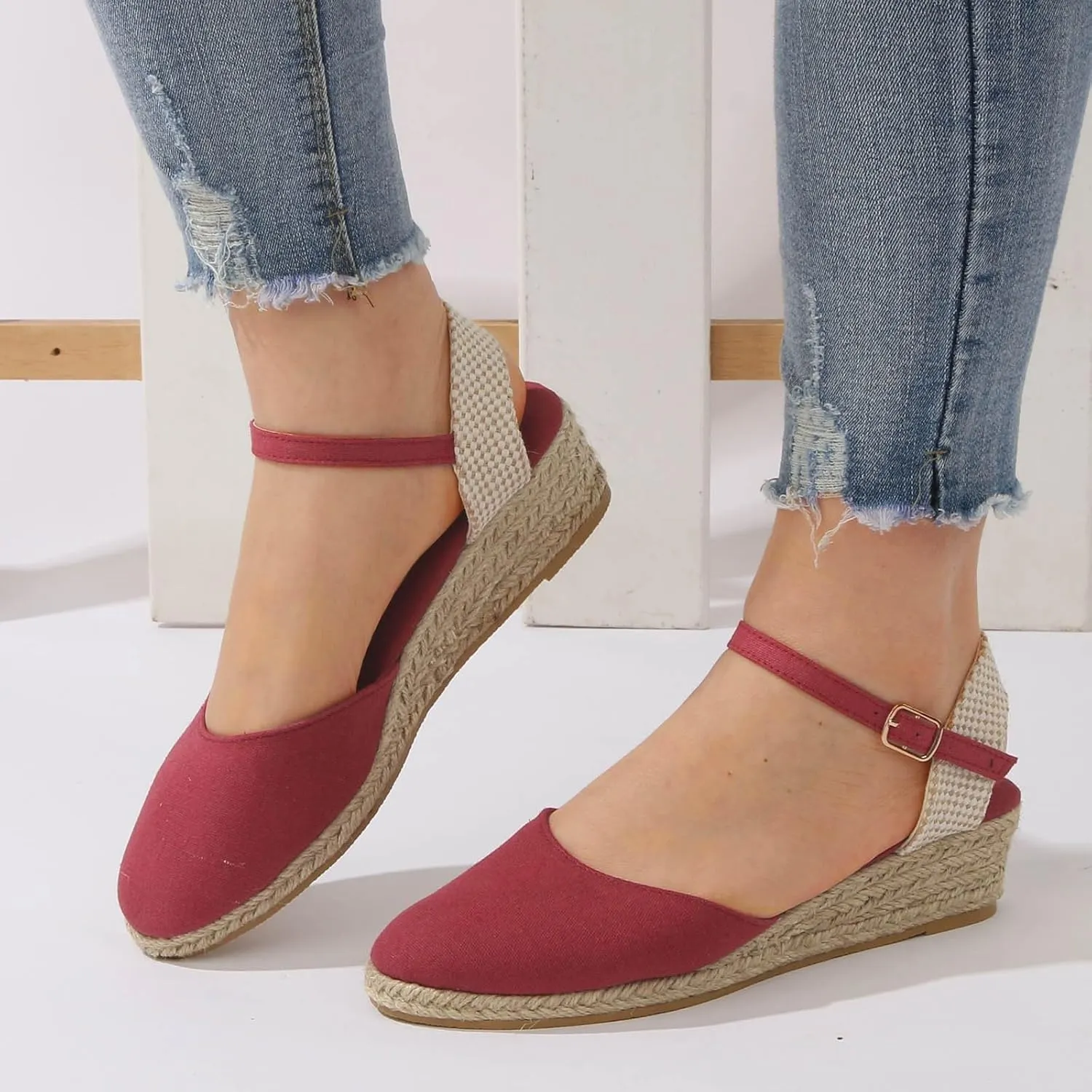 Women Shoes Fashionable Soft Sole Wedge Sandals Classic Thick High Heel Sandals for Women Strapped