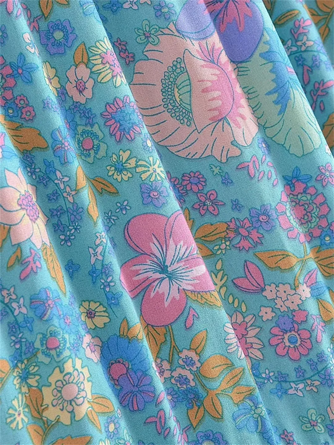 Women Summer Tassel Elastic Waist Skirt Floral Printed Rayon Beach Bohemian Pleated Maxi Skirts