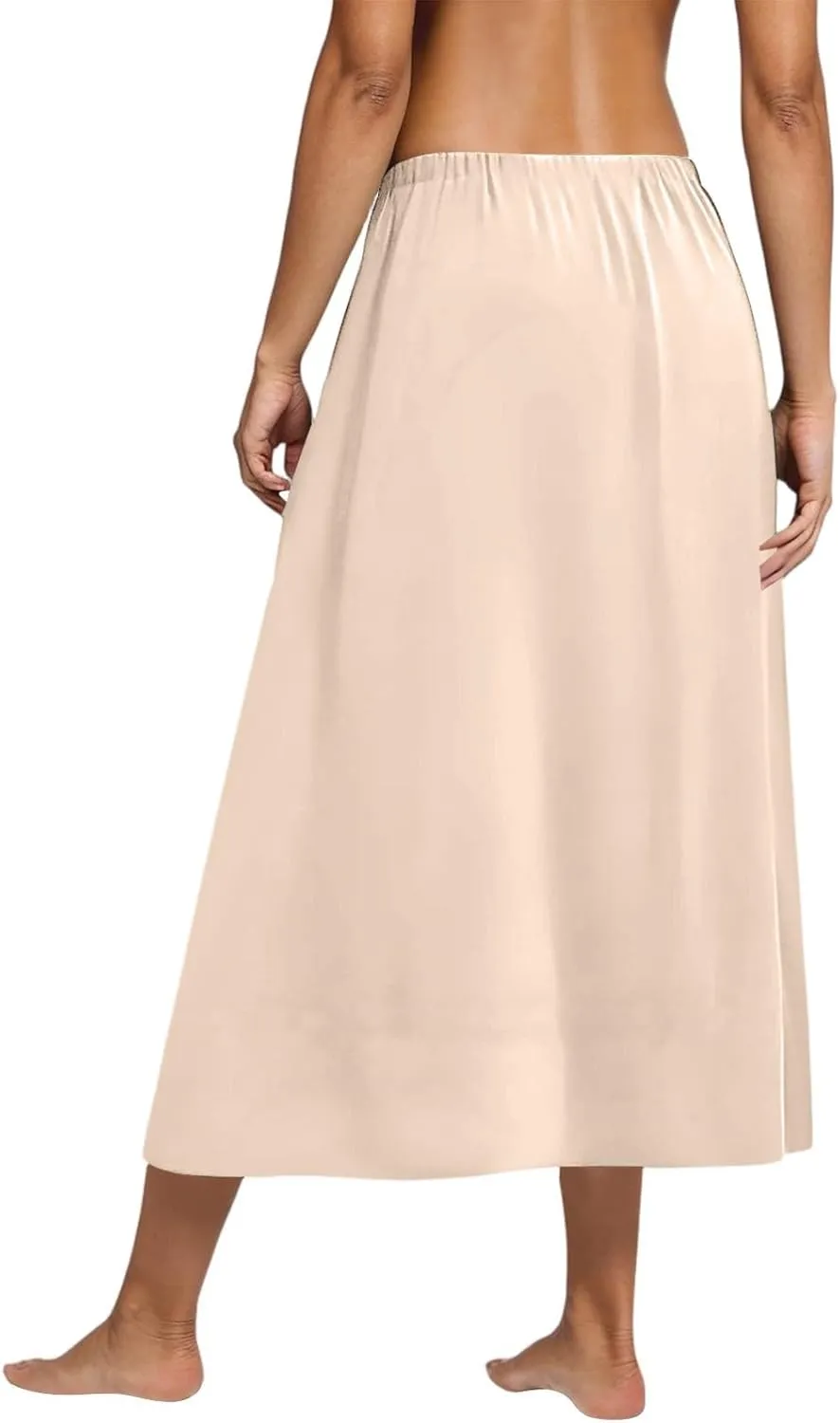 Women's 2025 Spring Summer Stretch Waist Casual Flowy Swing Smocked A Line Beach Long Skirts, S-2XL