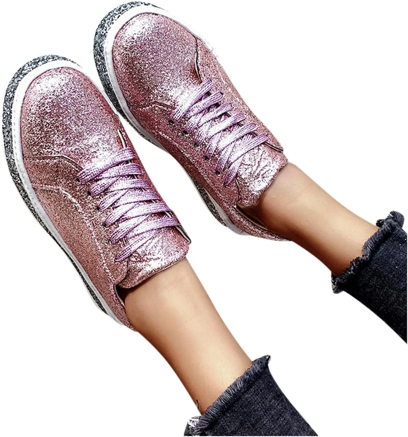 Womens All Black Platform Sneakers Walking Shoes Women Comfort Travel Sneakers Slip Ons for Women Black and Pink Womens Fashion Sneakers Size 10.5 Zapatos para Mujeres