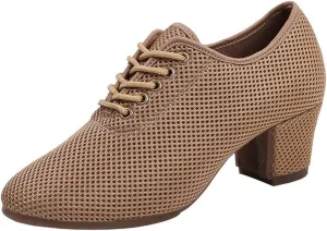 Women's Ballroom Practice Shoes, Lace-Up Modern Salsa Teaching Shoes Professional Performance Dance Shoes for Female