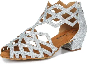 Women's Ballroom Rhinestone Dance Shoes, Latin Salsa Bachata Practice Performance Dancer Shoes