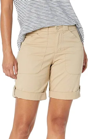 Women's Bermuda Shorts Casual High Waist Shorts Relaxed Fit Summer Pleated Cargo Button Shorts with Pockets